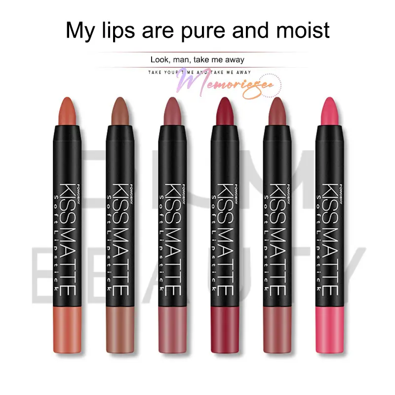 【COD&Ready】✨ DNM Lipstik Pensil 6 Warna Matte Long Lasting Soft Smooth Lipstick Crayon Putar Murah-M 0