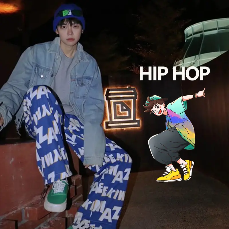 Celana Baggy Pria High Waist Ankle Pants Style Wide Leg Hip Hop Jazz Premium (Cowok Keren 2024) - Motif Panjang Motif Katun Pendek Casual Chino Distro Dewasa Tartan baggy  pants 2