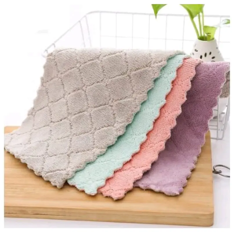 Kain Lap Dapur Meja Piring Anti Minyak Microfiber Kitchen Towel Serbaguna Cleaning 3