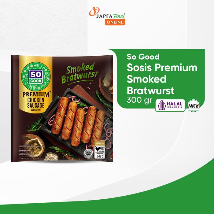 Gambar So Good Sosis Premium Smoked Bratwurst 300gr dari Japfa Food Online Kota Administrasi Jakarta Timur Tokopedia