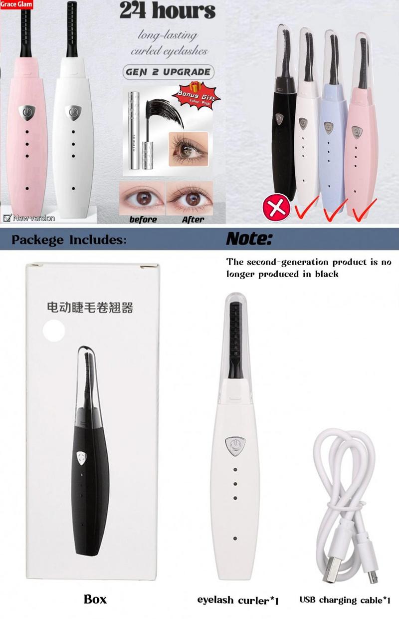 Product Introduction of Electric Eyelash Curler Gen2 Upgrade Version, Heated Eyelash Curler, Eyelash Comb, Makeup Tool, Eyelash Lifting Kit, Curling Eyelash Wand, 3 Colors Available, white/blue/Pink,USB Rechargeable,1PCS,make up tools 1