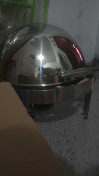 Product Review of YBD - Prasmanan Roll Top Stainless Steel 6.8 Liter Tutup Stainless & Tutup kaca | Roll top prasmanan bulat Gold & silver | Perlengkapan dapur wadah prasmanan stainless | Tempat makan prasmanan | Roll top wadah makanan peralatan masak Kitchenware from a**o 0