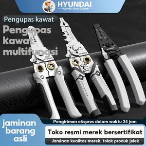 HYUNDAI Tang Crimping Profesional Gunting Kupas tekan7/8Inch PengupasKabel Listrik Kawat Multifungsi