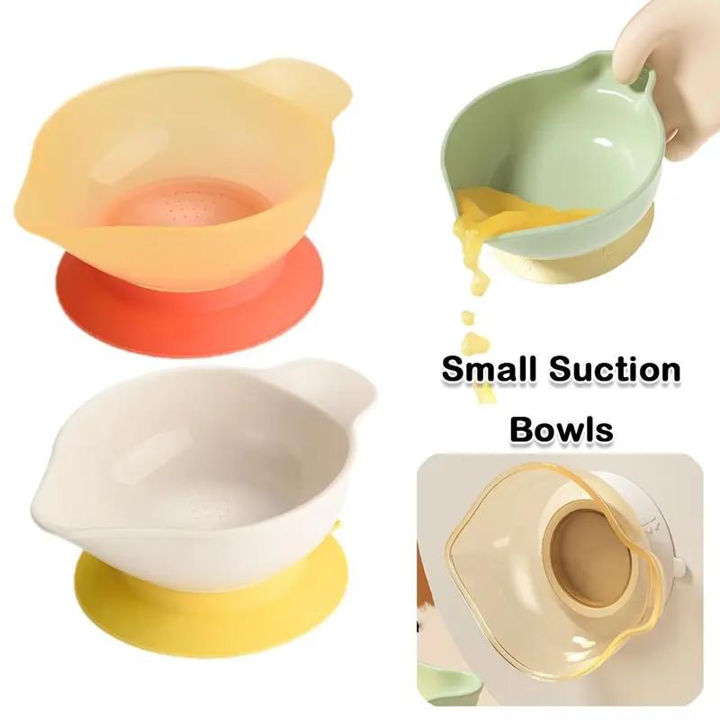 Bộ Bát Hút Cho Trẻ Em, Miệng Điểm, Cốc Hút Tích Hợp, Cấp Thực Phẩm, Chống Sốc, Thích Hợp Cho Trẻ Sơ Sinh, Bộ Đồ Ăn Tại Nhà, Bát Thức Ăn Cho Em Bé, Bát Mỏ Vịt 0