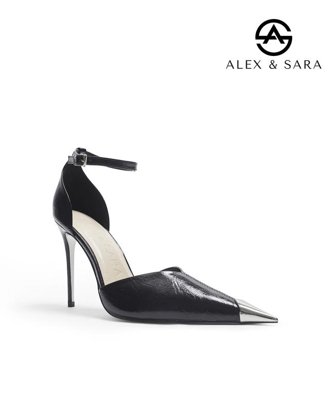 NEW ARRIVAL LT129- Giày Cao Gót Gót Nhọn Dáng Basic Mũi Nhọn Phối Kim Loại – Tôn Dáng & Thời Thượng Alex Sara