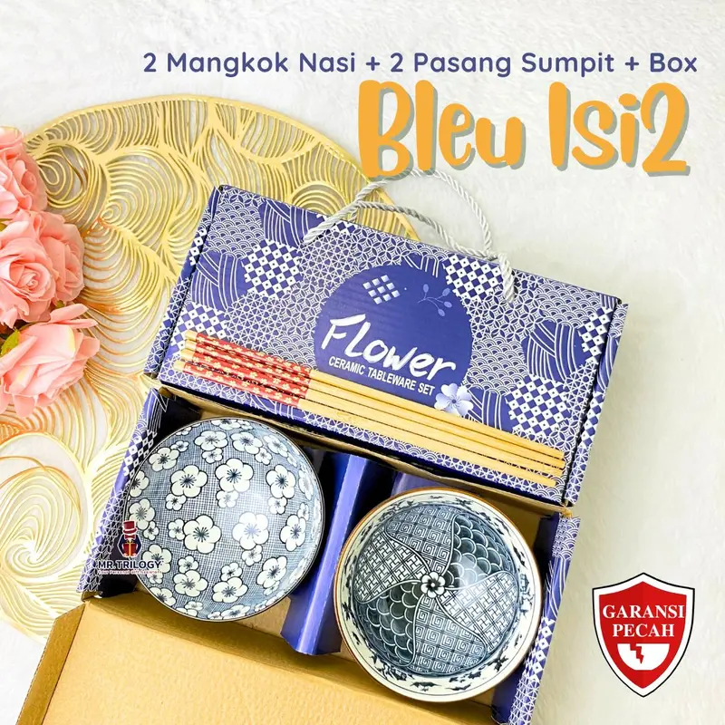 Kado Nikahan Bermanfaat Hampers Mangkok Keramik isi 2 RUSA Estetik Murah Kado Pernikahan Pengantin Wedding Bestie Mangkuk Nasi 3