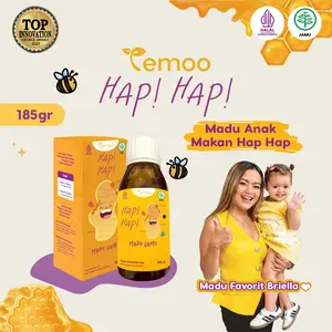 Temoo Hap Hap Madu Jamu 185 gr - Nutrisi Madu Anak Sehat Vitamin Anak Kids - Temulawak Unagi (Ikan Sidat) Omega 3 & 6 - T22