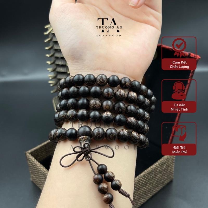 Chuỗi 108 hạt Trầm Hương Sánh Chìm TRƯỜNG AN TRẦM HƯƠNG Cao Cấp Tuyển Chọn chìm nước Phụ Kiện vòng tay