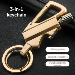 Baicheng car three-in-one keychain metal multifunctional