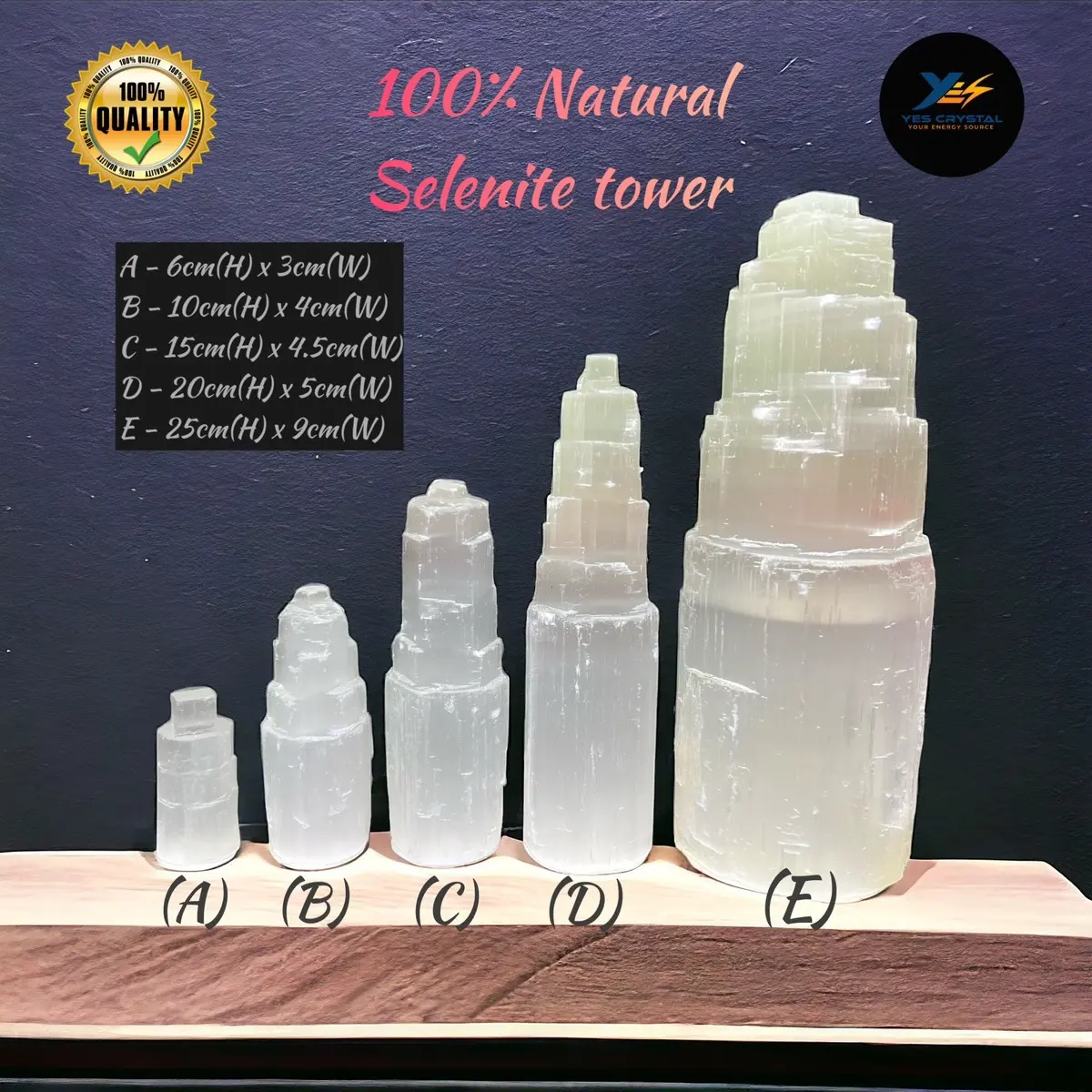 100% Natural Selenite Tower Decoration Crystal Healing & metaphysical practices (Energy Cleansing) Enhancing Meditation