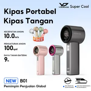 Yodevoe B01 High-speed Portable Handheld Fan 4000MAH Mini kipas Strong Wind 100 Gear Wind Speed kipas angin Digital Display Adjustable Turbo kipas tangan untuk olahraga luar ruangan dan pendinginan cepat
