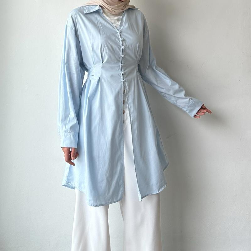TUNIK (VIOR) by Leody || Kode 672 Kemeja Poplin Long Shirt Wanita Panjang 2