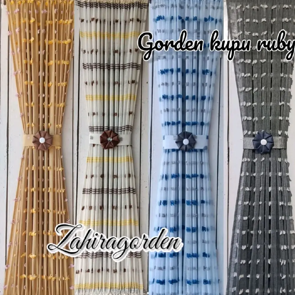 Gorden Kupu-Kupu Ruby Ikat Pita Minimalis Elegan dan Modern untuk Pintu dan Jendela - Curtain - Dekorasi