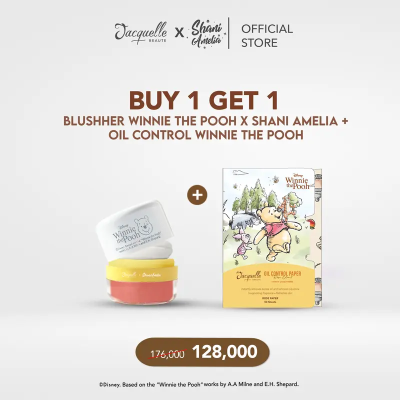 Buy 1 Get 1 Jacquelle x Shani Amelia Blushher + Oil Control Paper Winnie The Pooh 0