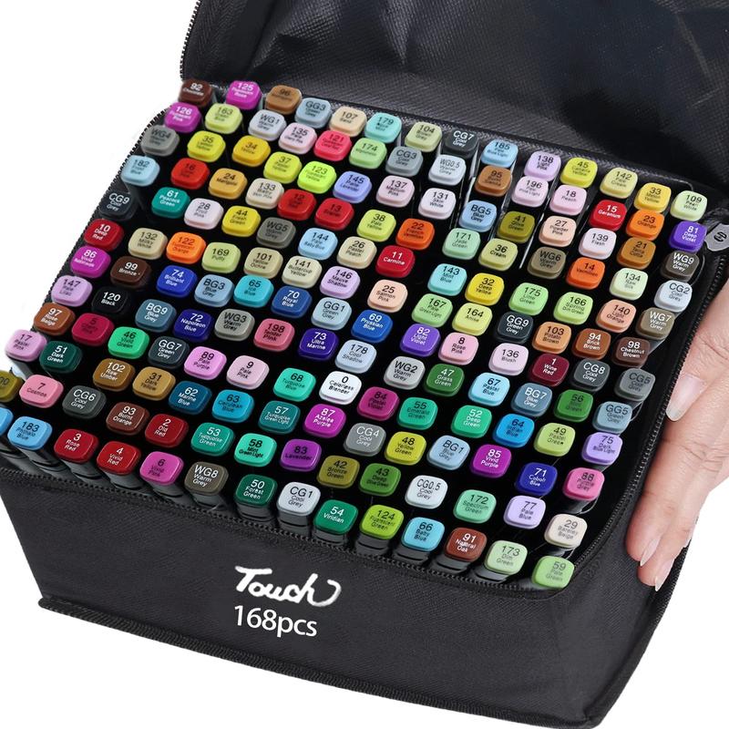 24 Colors Markers Dual Brush Pens Marker Double Tipped Round + Chisel Tips Sketch Art Drawing Markers for Artist Kids Adults Books Card Coloring Sketching 1