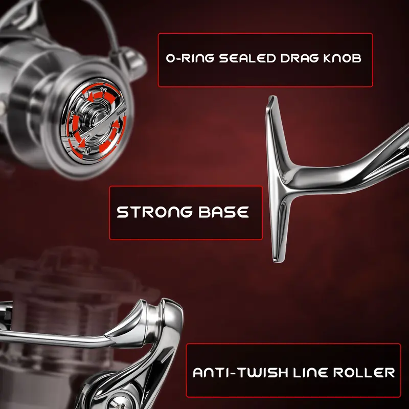 Sougayilang Fishing Reel, Reel Pancing Pemintal Lengan Batu Ganda Baru dengan Rasio Gigi 5.0:1 untuk Memancing di Luar Ruangan 6