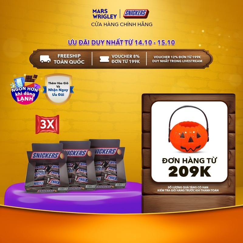 Combo 3 hộp Kẹo Socola Snickers (12 thanh x 20g)