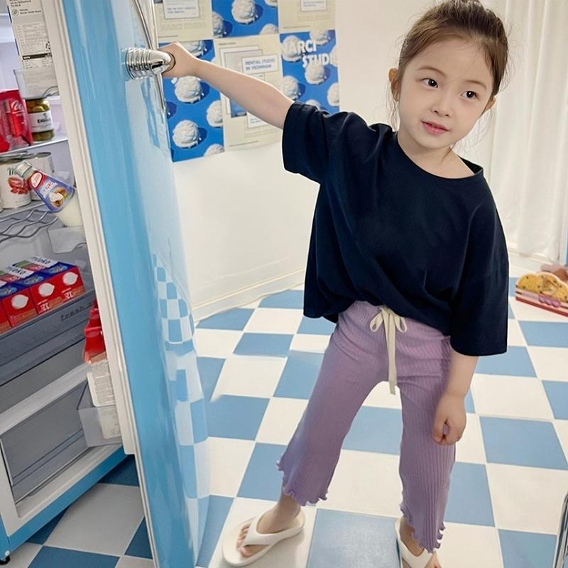 Superior Cotton Fabric Fashionable And Versatile Girls' Stylish Bell-bottoms Girls' Cozy Dance Pants Exquisite Workmanship 3-9 T Girls' Daily Leggings 5