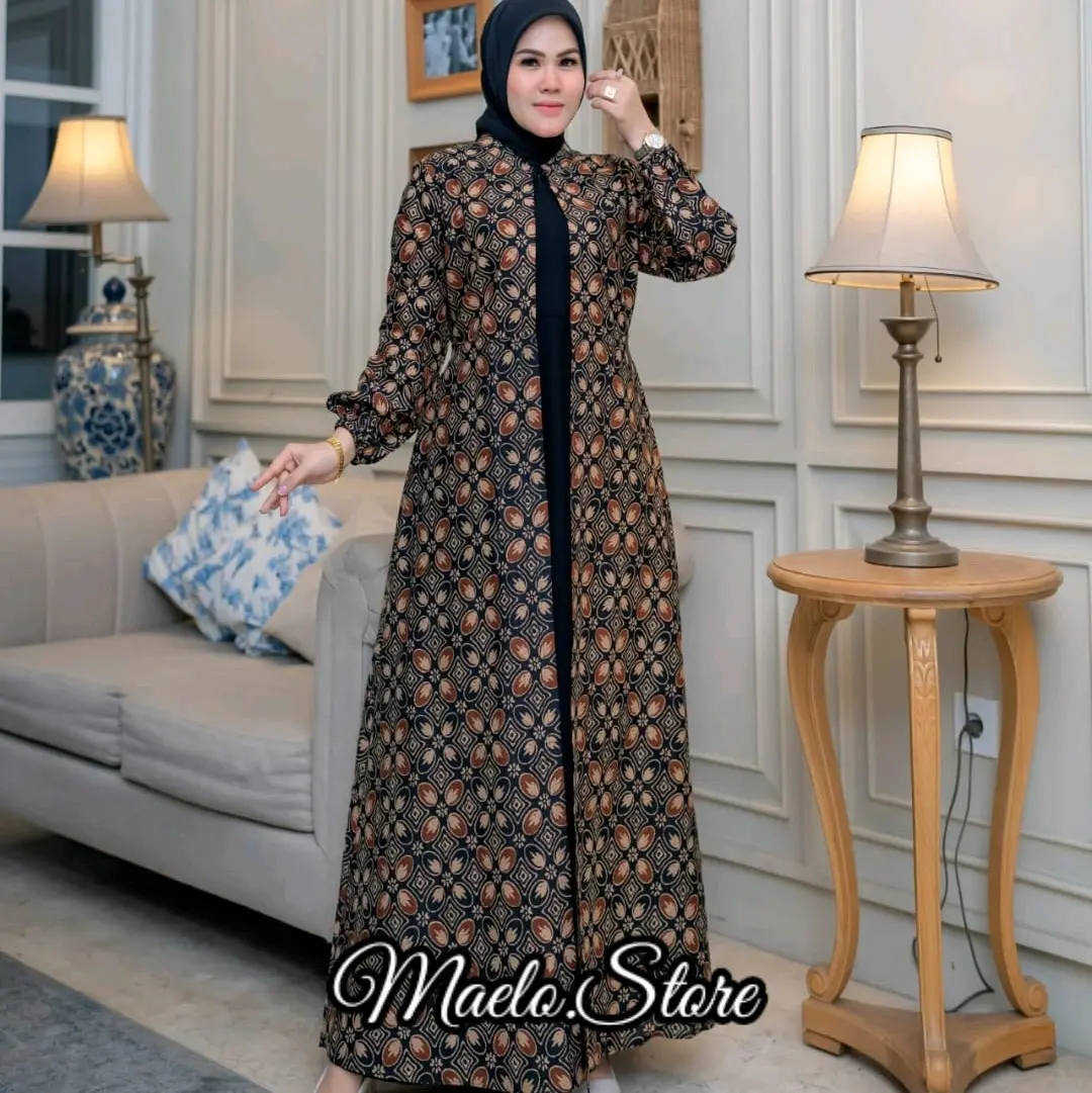 Gamis rompi batik bahan jecblack katun batik premium