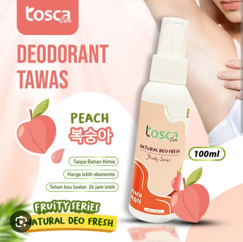 Natural Deodorant Tawas Tosca Spray 100ml - Wangi Candy Milk - Ampuh Mencegah Bau Ketiak dan Bau Badan 2