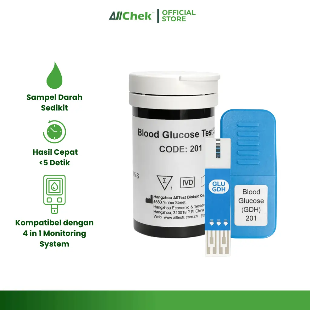 Allchek Refill Strip Gula Darah untuk Multimeter 4-in-1 Blood Glucose Test Strip