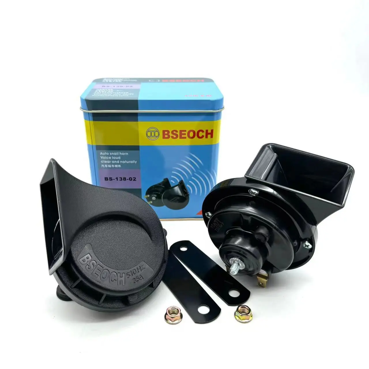 Porsch   Automobile snail horn modified honking motorcycle horn 12v super-loud waterproof dual-tone horn copper coil high volume