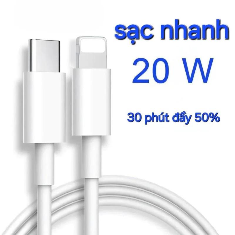 Cáp sạc nhanh 20W Cáp sạc Type-C 1M cho IP 7plus x xsmax 11 12 13 14 pro max promax plus củ sạc ip sạc nhanh iphone 30w bảo vệ pin sạc nhanh ip 30w (Nhựa silicon)