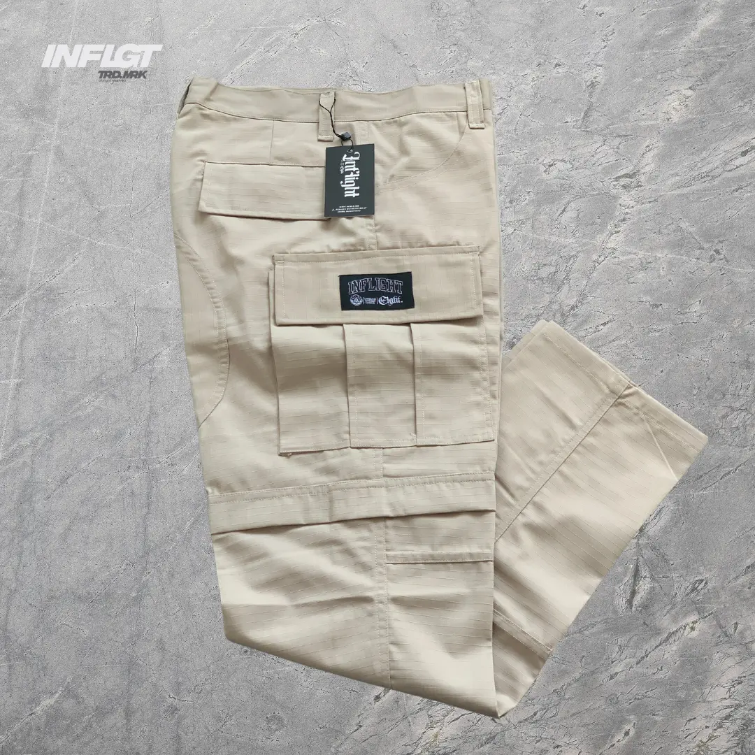 INFLIGHT Cargo Pants Ripstop model Alpina (Hitam, cream, biru, army, milo, choco)