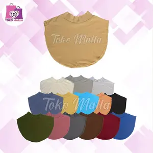 Manset Leher Hijab, Penutup Dada, Mangset Leher Turtleneck, Bahan Kaos dan Rayon, Toga, Manset Penutup Leher Dewasa Dan Remaja, Terlaris Viral Hitam Rayon Wanita