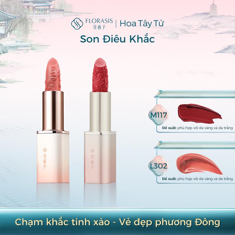 Florasis x Angela Phương Trinh| Hoa Tây Tử Son Điêu Khắc 3.2g Florasis | Chạm khắc tinh xảo - Vẻ đẹp phương Đông