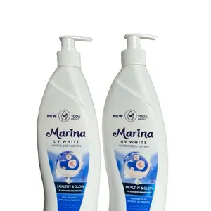 2 BOTOL . MARINA UV WHITE PUMP 350ml . Hand and body lotion pencerah Perawatan Tubuh Mencerahkan