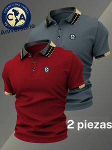 Camisa polo de dos piezas modelo HH4184 del Club de Fútbol México América, aniversario número 95; elástica, casual, transpirable, para todas las estaciones, cómoda y de alta gama.