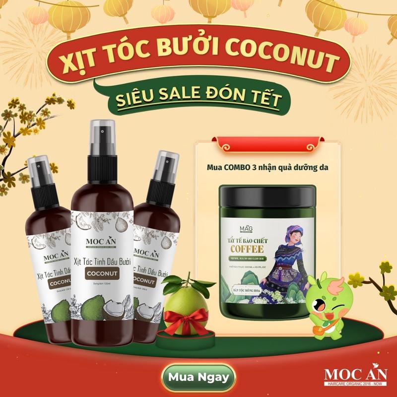  X3BCO120 - Combo 3 Chai Xịt Tinh Dầu Vỏ Bưởi Da Xanh & Tinh Dầu Dừa Non Mộc Ân Haircare 120ml 