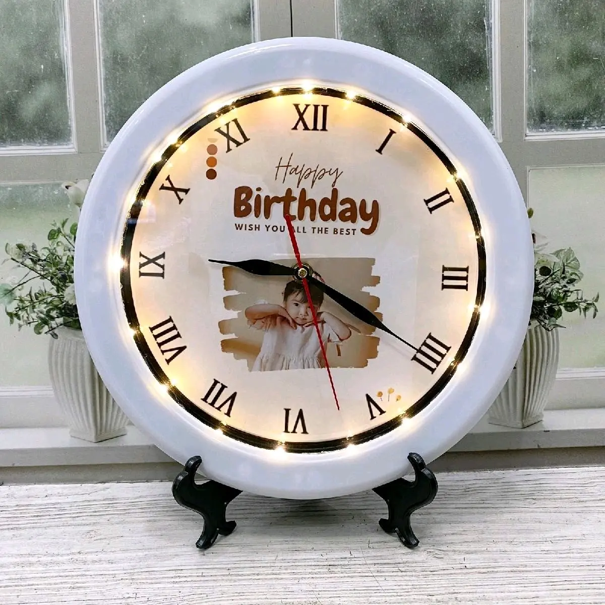 Ukuran diameter 22 cm Jam dinding / meja kaca foto logo instansi sekolah partai kantor gift hadiah kado souvenir custom cewek cowok ultah ulang tahun pernikahan wedding wisuda graduation KKN unik murah aesthetic