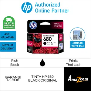 Tinta HP 680 Black / Hitam Ink Cartridge Tinta Printer HP 2135 3635 3775 3776 3835