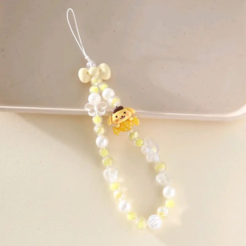 Gantungan HP Kartun Manik-Manik Lucu | Phone strap karakter mutiara pita 2