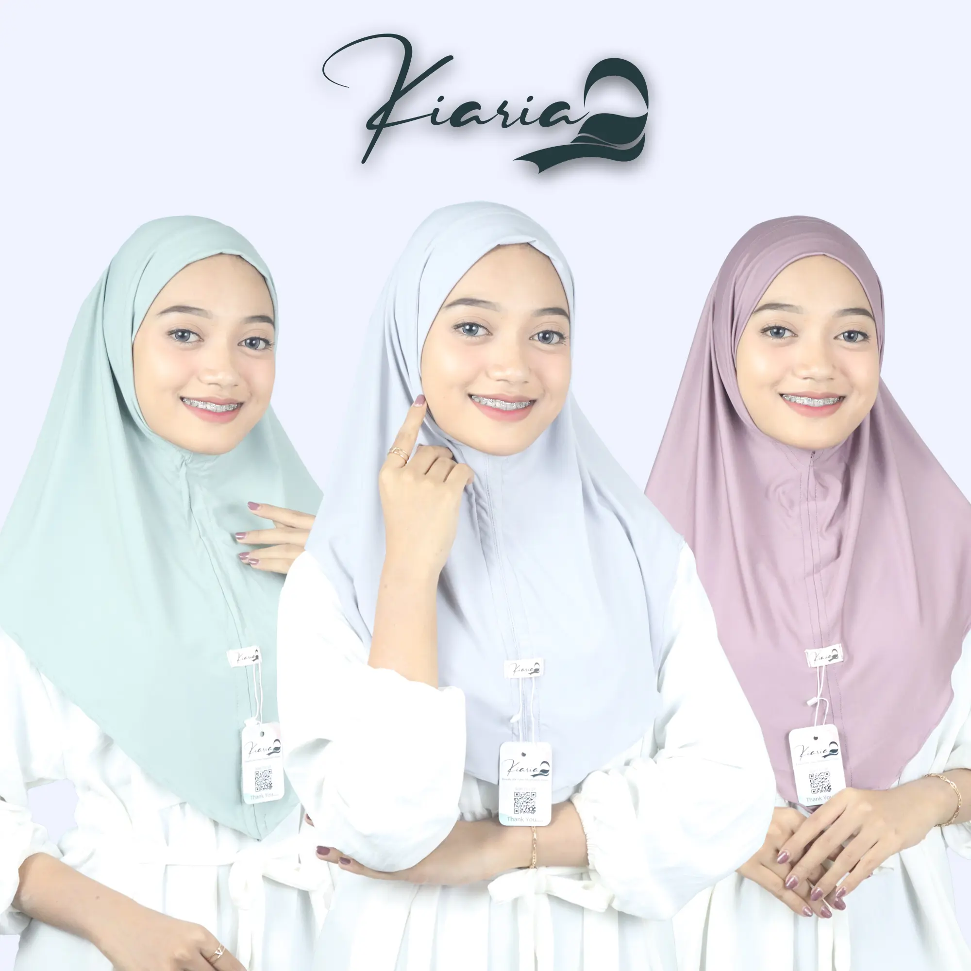 Kiaria - Daily Hijab Instan Non Pet Size L Bergo Bahan Jersey Casual Premium Noura
