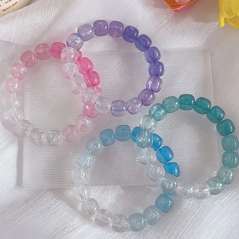 Vòng Tay Đính Cườm Dạ Quang, 1 Chiếc, Hạt Phát Sáng, Vòng Tay, Phát Sáng Trong Bóng Tối, Thủ Công, Dây Đàn Hồi, Thích Hợp Cho Các Cặp Đôi, Quà Tặng, Đèn Ngủ, Quyến Rũ 7