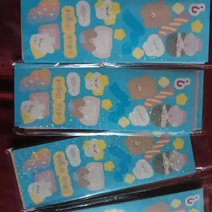 100 Lembar Stiker Pack DIY Gantungan Aklirik Dekor Sleeve Photocard Kpop Sticker Shiny Cartoon Stationery Hadiah