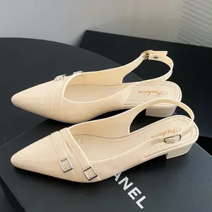 Flat Sandal Wanita Model Tali gesper Flat Wanita Model Glossy Tinggi 3 CM Sandal Jelly Wanita Sepatu sandal selop mules flatshoes Kerja wanita 2026 model baru HZ-TX60