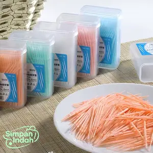 Simpan Indah Interdental Brush 200pcs Tusuk Gigi Sikat Sela Gigi Pembersih Behel Box 200 Pcs Praktis & Higienis
