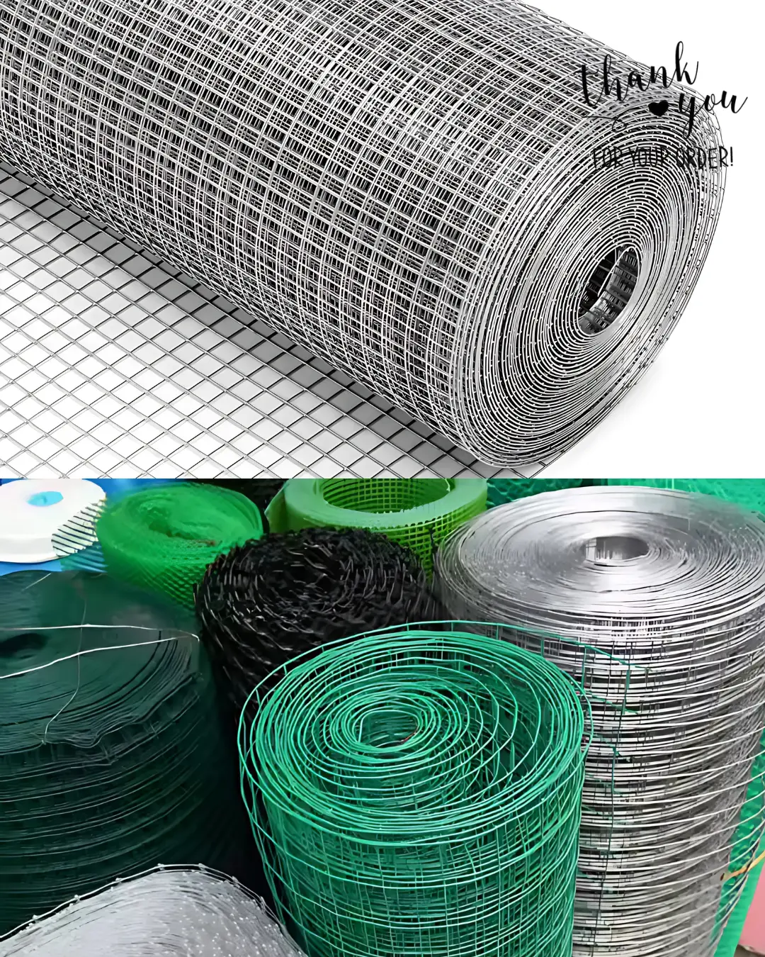 Kawat Loket PVC Hijau Dan Galvanis Ukuran 1/4 inch, 1/2 inch, 3/4 inch dan 1 inch Tanaman