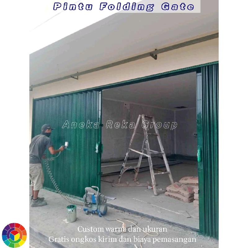 Folding gate rolling door pintu pengaman ruko/kios garasi pintu harmonika custom sesuai ukuran sliding Besi pintu garasi mobil pintu gerbang 6