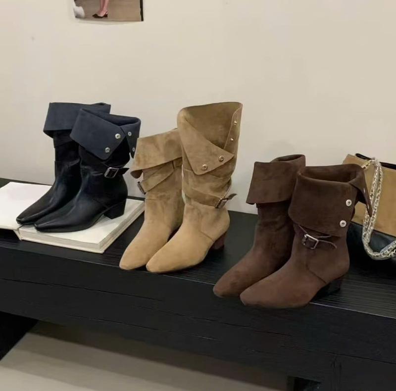 Thảo Em - B610 Bốt boot cao cổ nữ 2 kiểu đi phong cách da mềm lót lông thỏ ấm QCCC