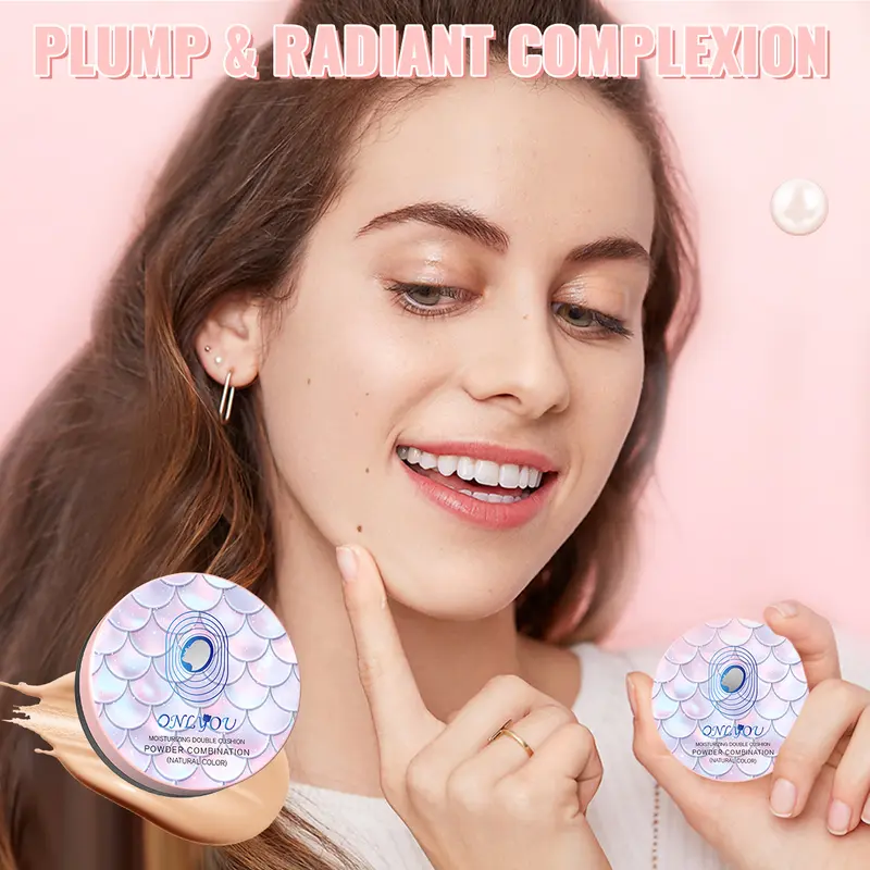 ONLYOU  Double cushion pressed powder 2 in 1 concealer foundation lasting do not take off makeup pressed  Sunscreen Cushion SPF30 PA+++【BPOM】【COD】 2