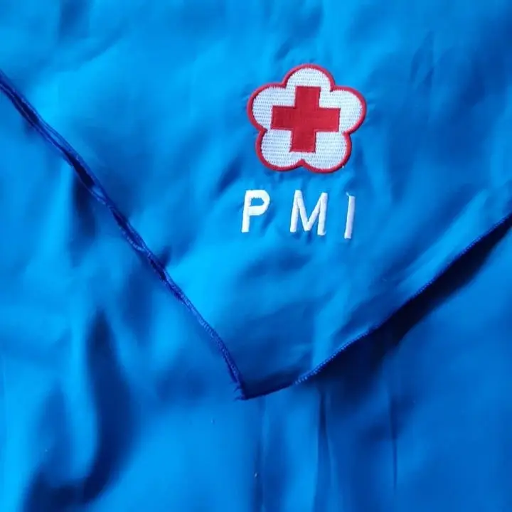 Slayer syal PMI/PMR bordir untuk mula madya dan wira Biru Hijau 8
