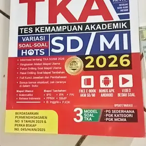 BUKU KOMPETEN TKA TES KEMAMPUAN AKADEMIK SD/MI TAHUN 2026 TERUPDATE (Dilengkapi Soal HOTS, Materi dan Kunci Jawaban Lengkap) Soft Cover