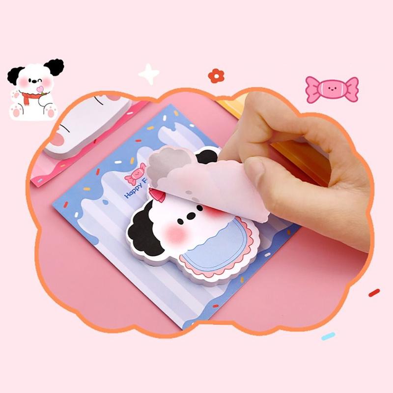 30Sheets Kawaii Puppy Sticky Notes Stationery Cartoon Notebook Notepad 7
