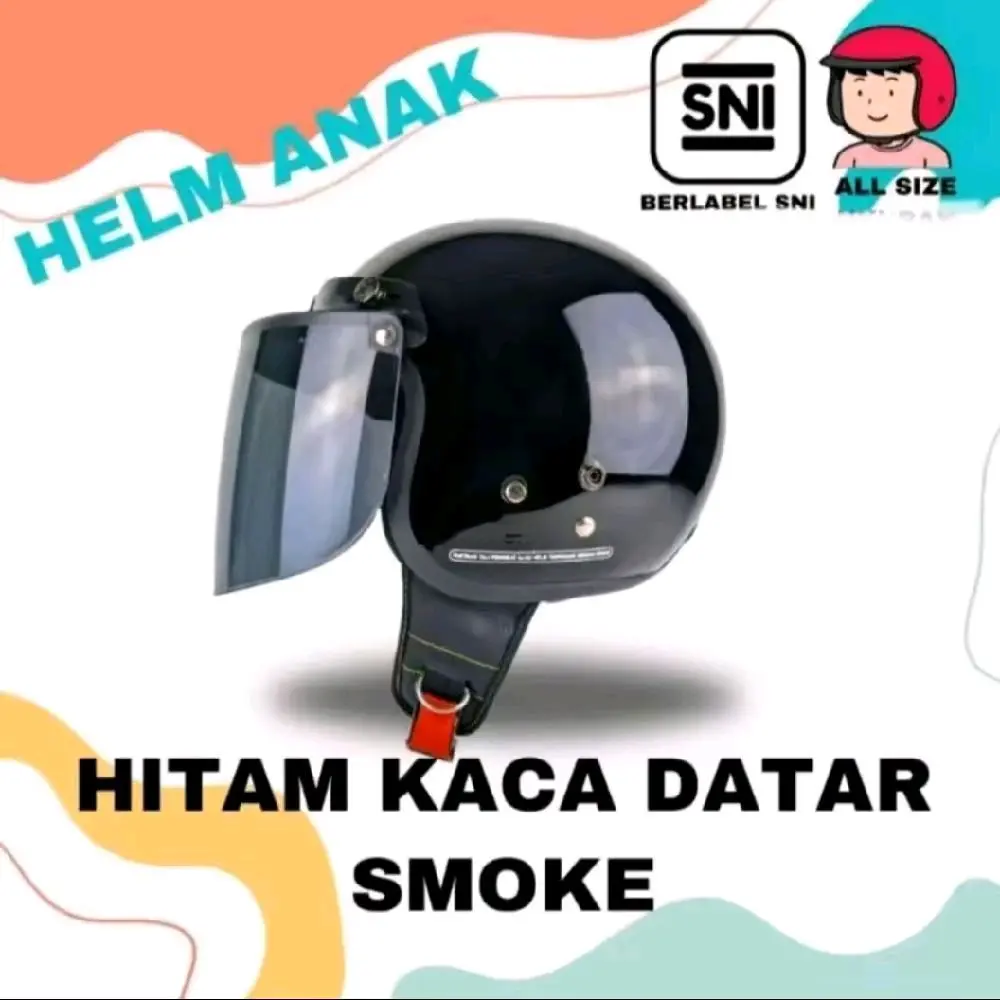 helm bogo anak usia 4 sampai 12 tahun warna polos safety berkendara ukuran menyesuaikan motorcycle SNI