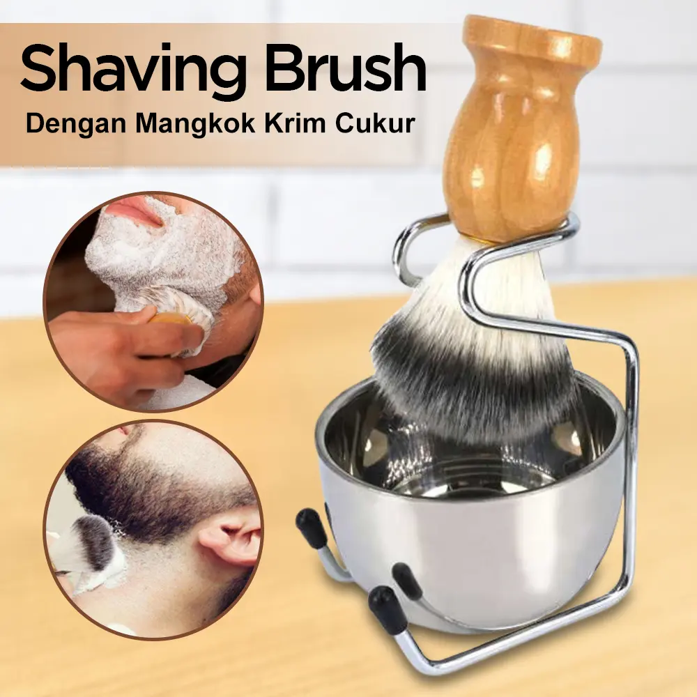 JDK Perlengkapan Barber Salon Pria Shaving Brush with Cream Bowl - DSS003